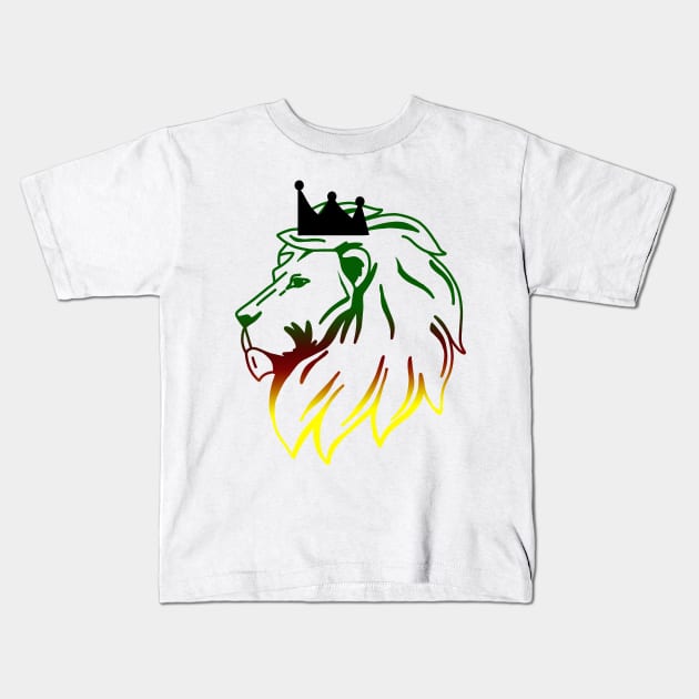 Rasta Lion, Judah Lion Kids T-Shirt by alzo